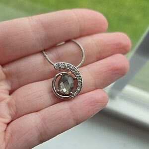 Smokey Quartz Silver Pendant Lia Sophia Necklace